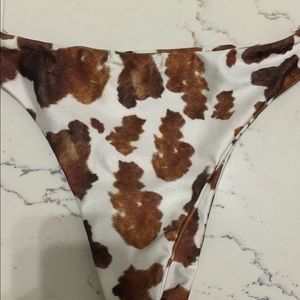 Cow print cheeky bikini bottoms